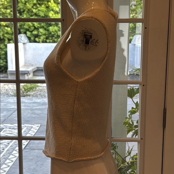 Line and Dot Renegade Ivory Cotton Knit Vest or Top Size Small - Picture 3 of 12